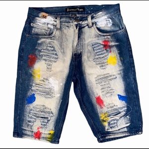 BNWT Men’s size 32 Diamond Stash brand thrashed/distressed Bermuda shorts
